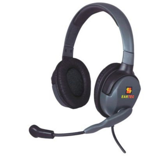 Eartec double sided headset for Eartec Hub SKU HUBMXD — Eartec double sided headset with reversible microphone on white background featuring the Eartec logo